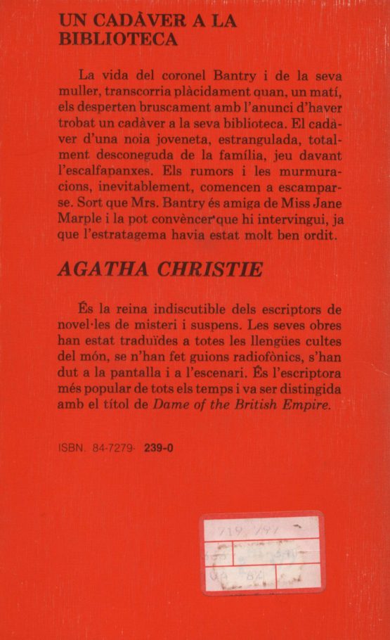 Un cadàver a la biblioteca - Agatha Christie a bratac.cat