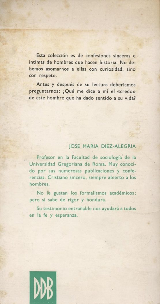Venta online de libros de ocasión como Jose Maria Diez Alegria - El credo que ha dado sentido a mi vida en bratac.cat