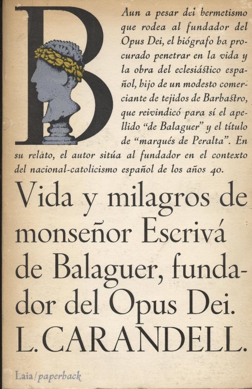Venta de llibres de ocasión como Vida y milagros de Monseñor Escrivá de Balaguer - L. Carandell en bratac.cat